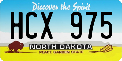 ND license plate HCX975