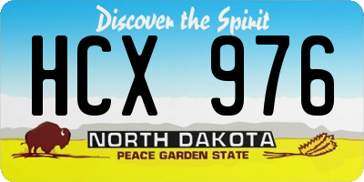 ND license plate HCX976