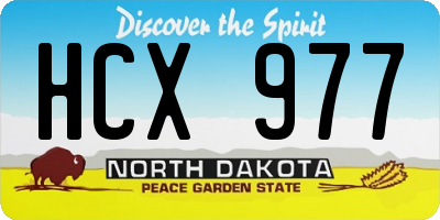 ND license plate HCX977