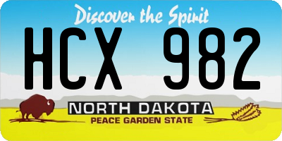 ND license plate HCX982