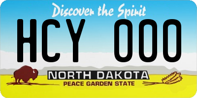 ND license plate HCY000