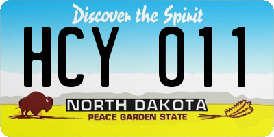 ND license plate HCY011