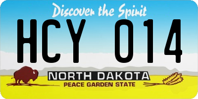 ND license plate HCY014