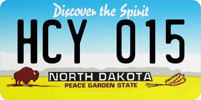 ND license plate HCY015