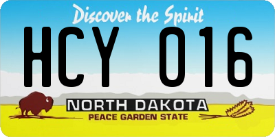 ND license plate HCY016