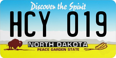 ND license plate HCY019