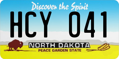 ND license plate HCY041