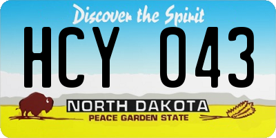 ND license plate HCY043