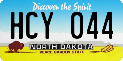 ND license plate HCY044