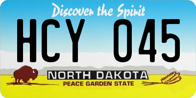ND license plate HCY045