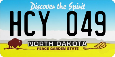 ND license plate HCY049