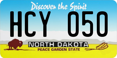 ND license plate HCY050