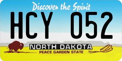 ND license plate HCY052