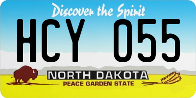 ND license plate HCY055