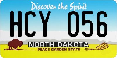 ND license plate HCY056