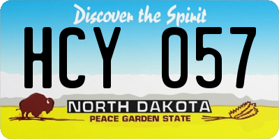 ND license plate HCY057