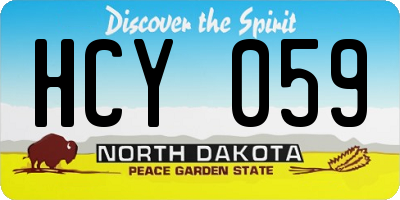 ND license plate HCY059