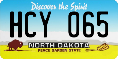 ND license plate HCY065