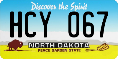 ND license plate HCY067