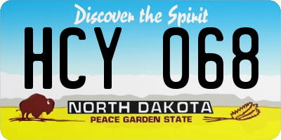 ND license plate HCY068