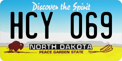 ND license plate HCY069
