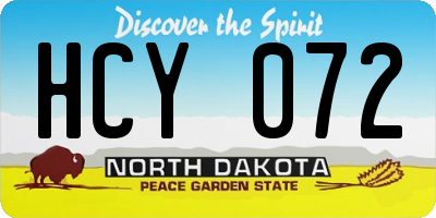 ND license plate HCY072
