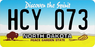 ND license plate HCY073