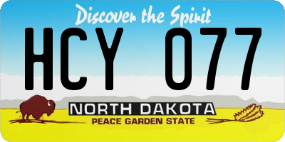ND license plate HCY077