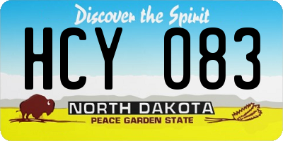 ND license plate HCY083