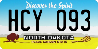 ND license plate HCY093