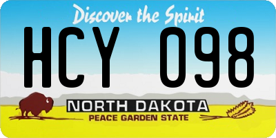 ND license plate HCY098
