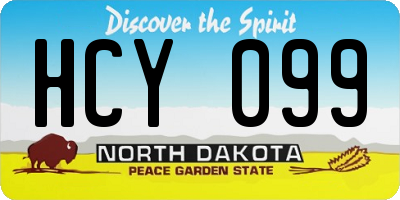ND license plate HCY099