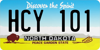 ND license plate HCY101