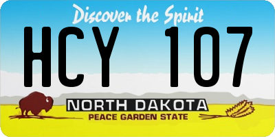 ND license plate HCY107