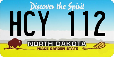 ND license plate HCY112
