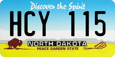ND license plate HCY115