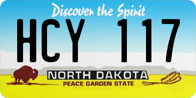 ND license plate HCY117