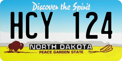 ND license plate HCY124