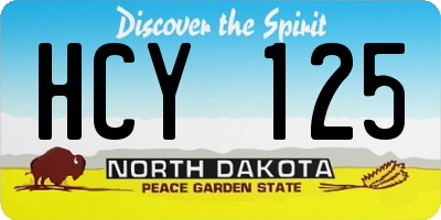 ND license plate HCY125