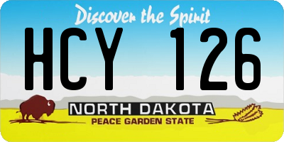 ND license plate HCY126