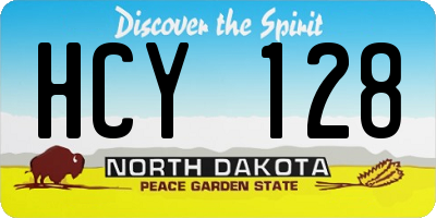 ND license plate HCY128