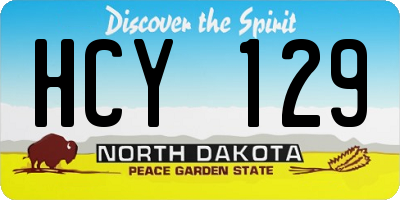 ND license plate HCY129