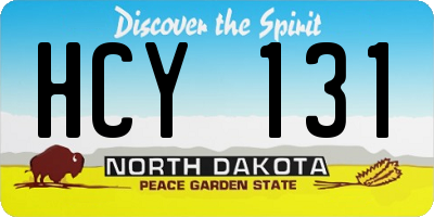ND license plate HCY131