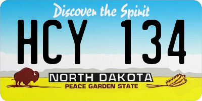 ND license plate HCY134