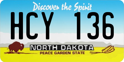 ND license plate HCY136