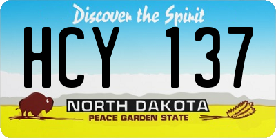 ND license plate HCY137