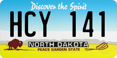 ND license plate HCY141