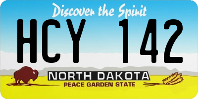 ND license plate HCY142