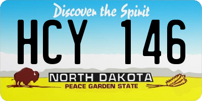 ND license plate HCY146
