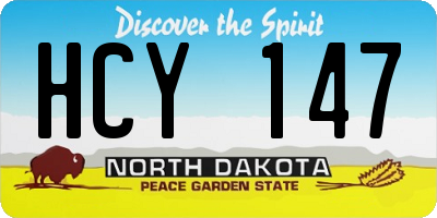 ND license plate HCY147